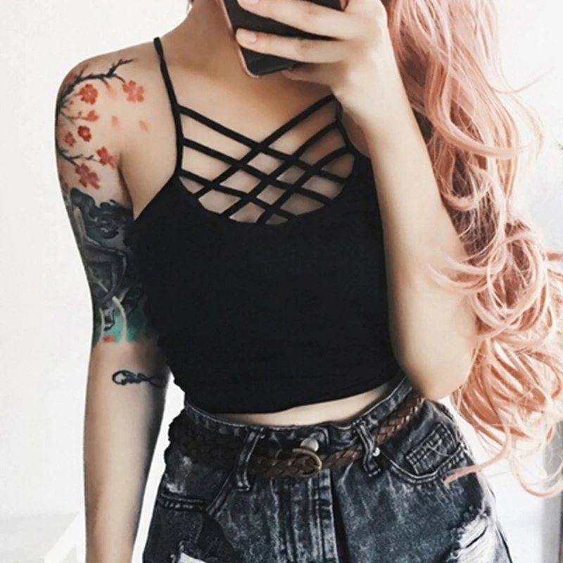 مثير المرأة الصلبة المحاصيل أعلى قميص سترة بلوزة الصيف بروتيل Croptop السيدات نحيل Bralette اقتصاص Feminino