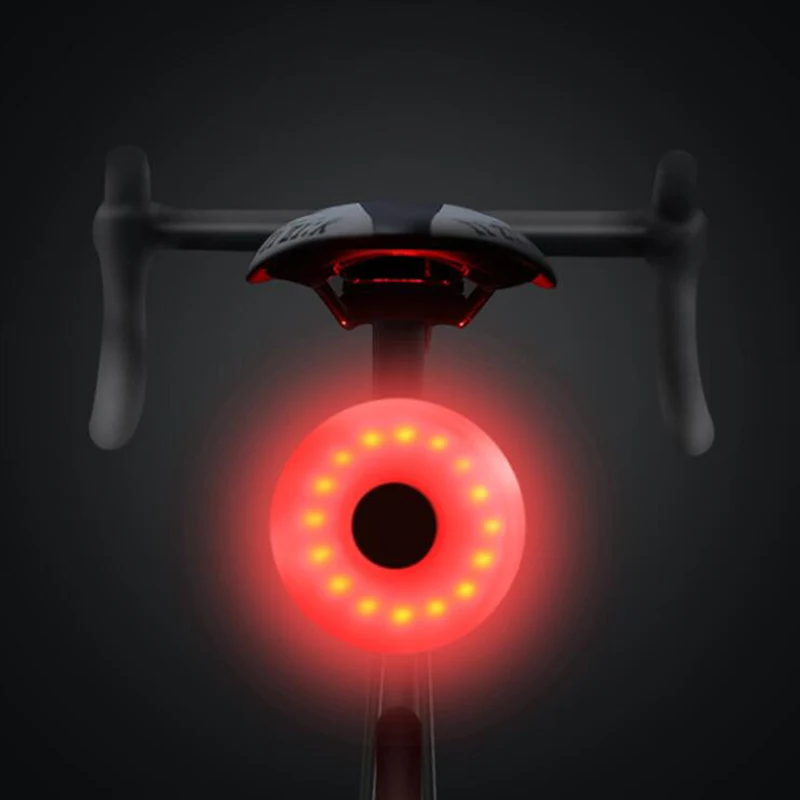 Discount Smart USB Rechargeable Bike Tail Light Intelligent Induction IPX5 Waterproof Bicycle Rear Light 2