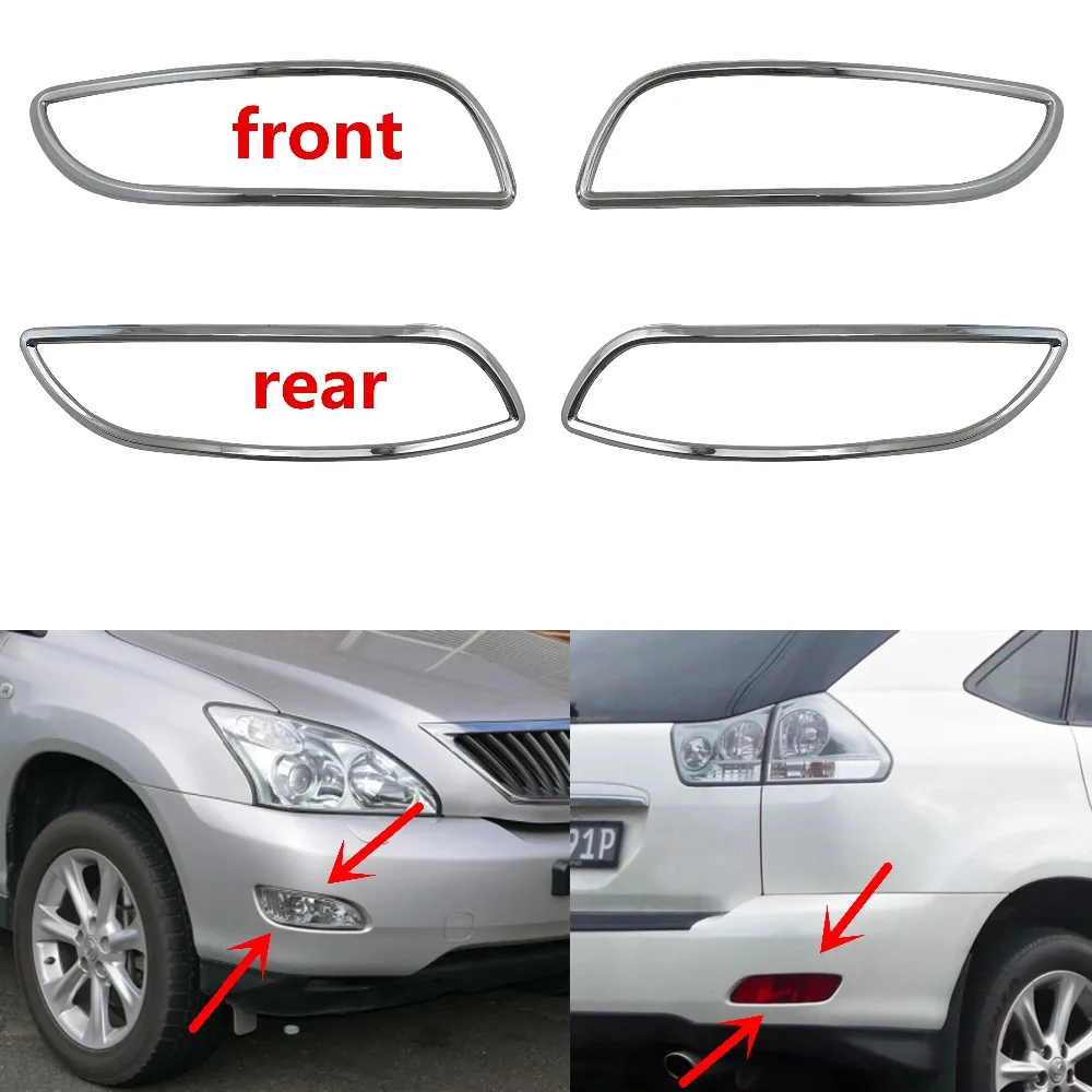 

For Lexus XU30 RX330 RX350 2003-2008 Fog lamps cover Trim ABS Chrome 4pcs Front Rear fog light cover car-styling accessories