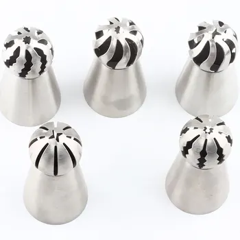 

5 Styles Russian Piping Nozzle Sphere Ball Icing Confectionary Pastry Tips Sugar Craft Cupcake Decorator Kitchen Bakeware Tools