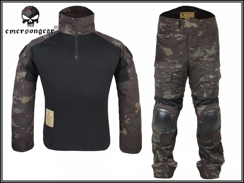 

Tactical Military Uniform Clothing Army Camping Combat Jersey Shirt +Pants With Knee Pads Camouflage Hunting Coat Clothes
