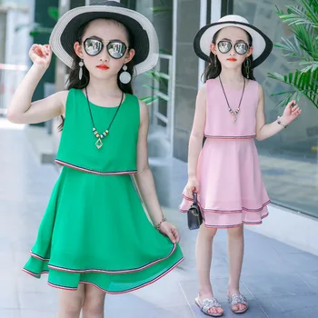 

Children's Children's Wear New 2017 Girls Summer Chiffon Dress Cuhk Children's Princess Dress Girls Dress