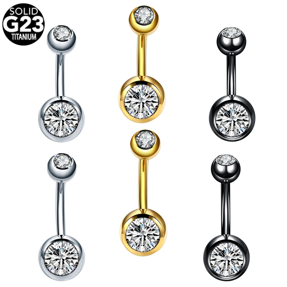 

1PC G23 Titanium 14G Belly Piercings Navel Rings Piercing Nombril Belly Button Rings Piercing Ombligo Body Jewelry Piercings