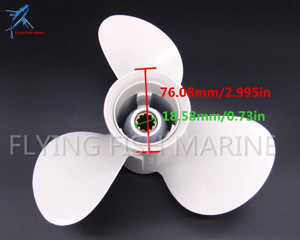 

Aluminium Alloy Propeller 9 7/8x12-F for Yamaha 20hp 25hp 30hp outboard motor 664-45954-00-EL 9 7/8 x 12 -F