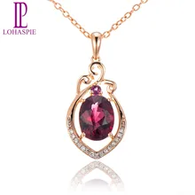 LP алмазные ювелирные изделия 1.95ct натуральный родолит гранат Твердые 18k 750 кулон, розовое золото изысканные украшения с драгоценными камнями для подарка на день рождения