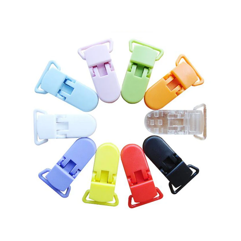 

10pcs Baby Pacifier Clips Plastic Transparent Pacifier Clips Soother Holder for DIY Silicone Teether Baby Pacifier Nipples Clamp
