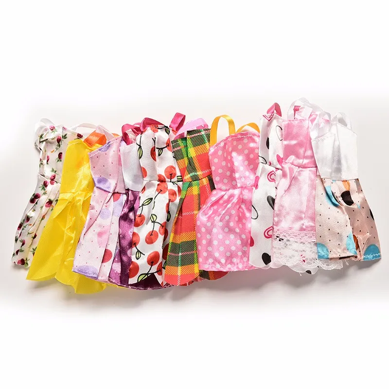 

10PCS/set Mixed Style Handmade Doll Fashion Summer Party Priness Dress cute Dress for for Dolls Clothing
