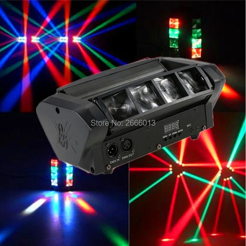 

DHL Free Shipping Mini LED Spider Light/LED Beam Moving Light/DMX512 Professional For Disco DJ Stage Lights/RGBW LED Beam Lamps