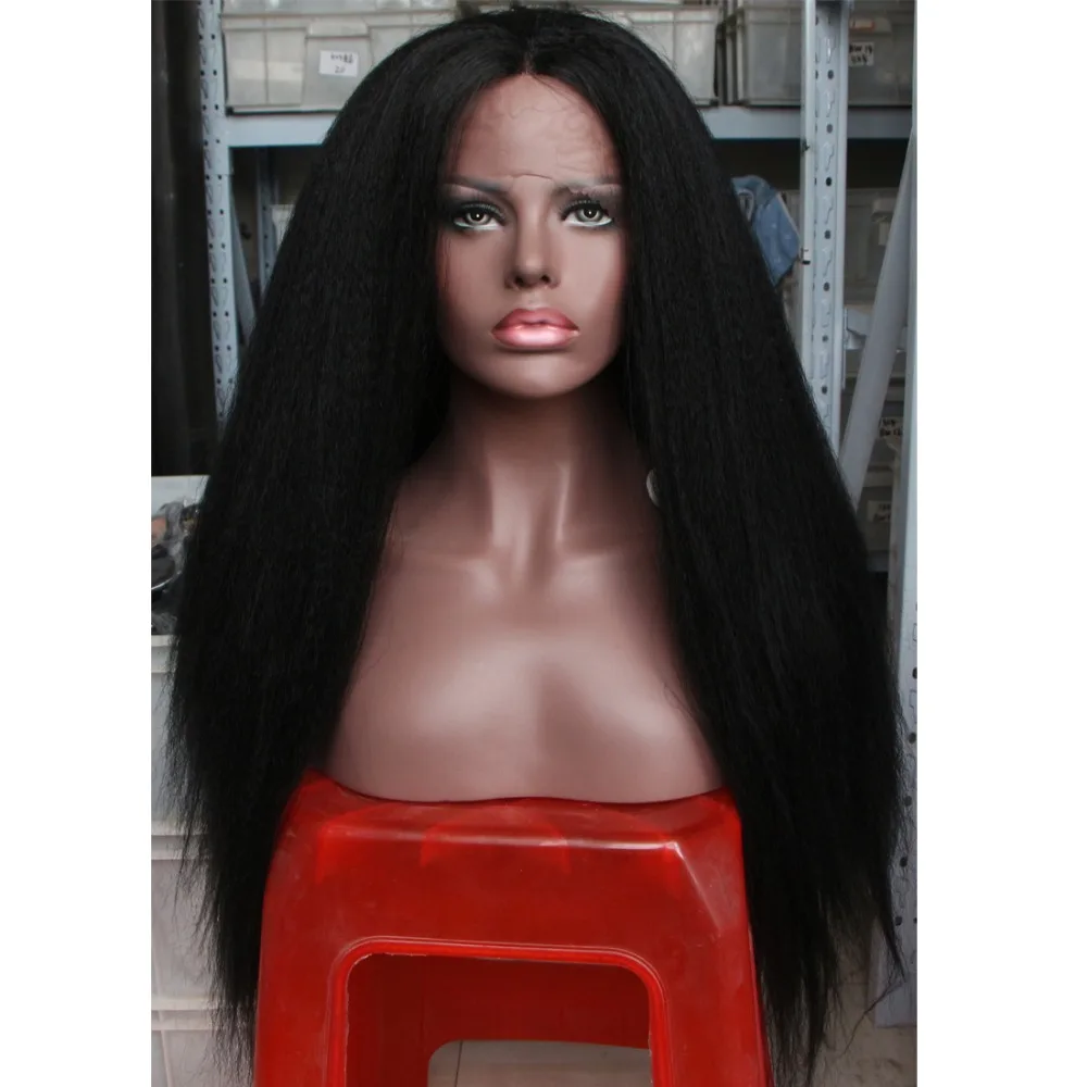 Feibin синтетический парик фронта шнурка для женщин черные длинные свободные волнистые 24-дюймовые волосы природы парик высокой температуры волокна E23-4