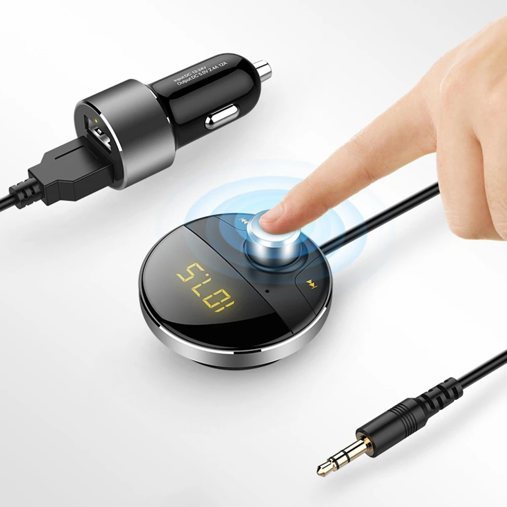 

3.5mm Car Bluetooth AUX Handsfree Car Kit Jack Audio MP3 Player Wireless FM Transmitter Auto Speaker