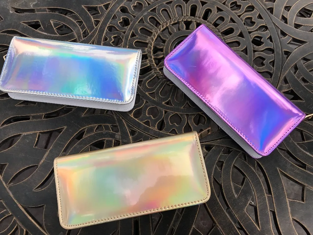 2019 Hologram wallet New Arrival Women wallet Hologram bag laser silver