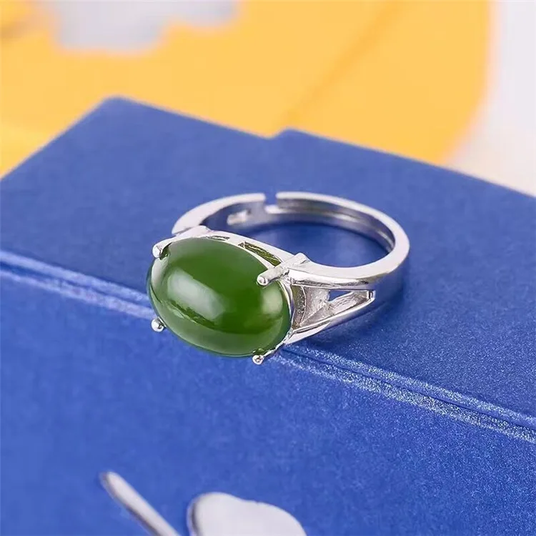KJJEAXCMY natural and Tian Biyu gemstone rings, 925 silver inlaid jewelry, hand ornaments