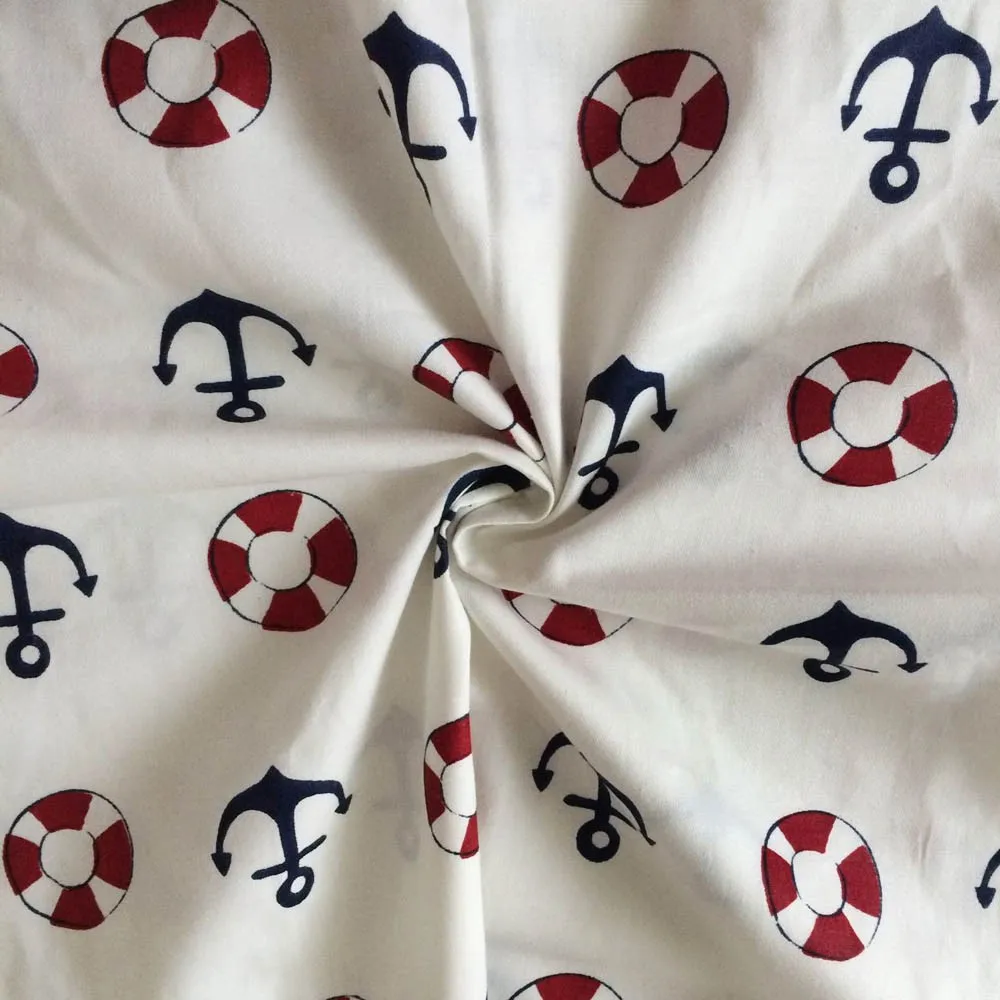 18" x 60" Cotton Quilt Fabric Nautical Marine Lifebuoy Navy BTHY 