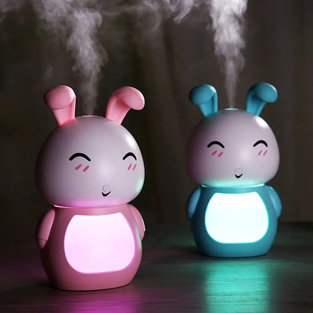 

USB Cute Rabbit Humidifier with Breathing Light Mini Size Rabbit Humidifier for Bedroom Home Office Desktop