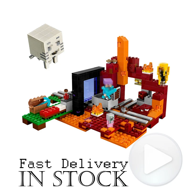

My World Minecraft 527PCS the Nether Portal Building Block Brick Toys for children gift compatible legoingly 21143