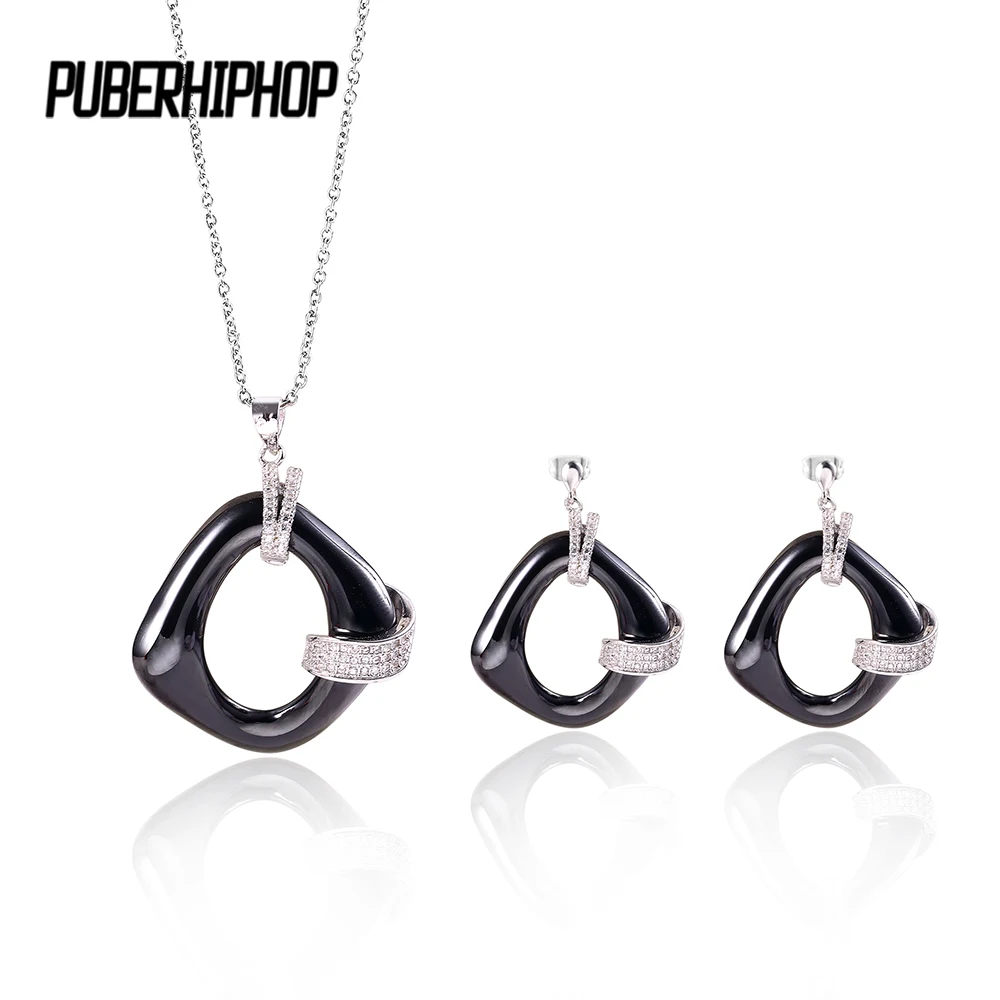 

Fashion Geometric Crystal Bridal Jewelry Sets African Beads Rhinestone Ceramic Wedding Necklace Earrings Sets Jewelry Oversize