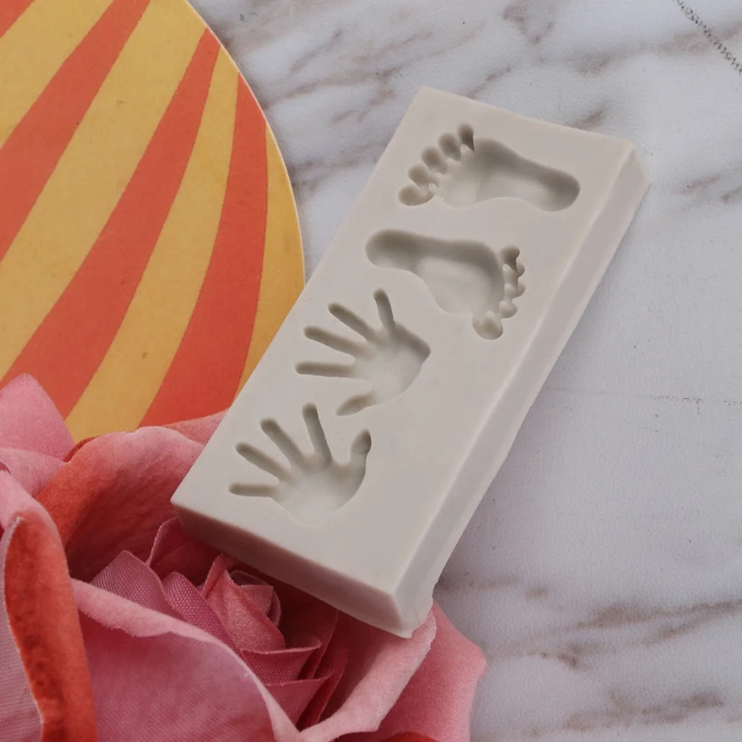 JX-LCLYL Mini Feet hand Shaped Silicone Bakeware Cake Mold Baby Fondant Cake Decoration