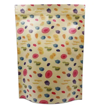 

50pcs/lot 7.48"x10.48'' Ziplock Kraft Paper Bag Stand Up Packaging Bags for Tea Coffee Storage Reusable Zipper Bag Petal Print