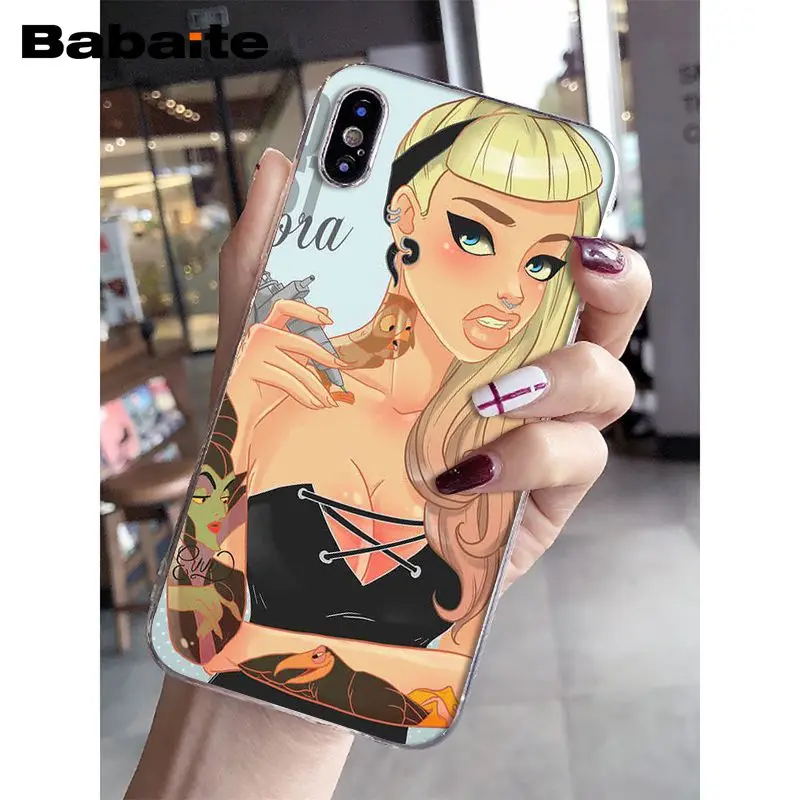 Babaite Tattoo Princess lovely Plastic Phone Accessories Case For iphone 8 8plus and 7 7plus 6s 6s Plus 6 6plus 5s Cellphones