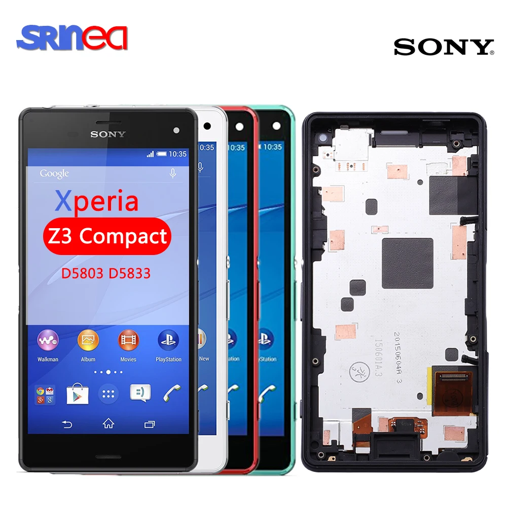 

4.6" Original LCD For Sony Xperia Z3 Compact D5803 D5833 LCD Display Digitizer Sensor Z3 mini Assembly LCD with Frame + Adhesive