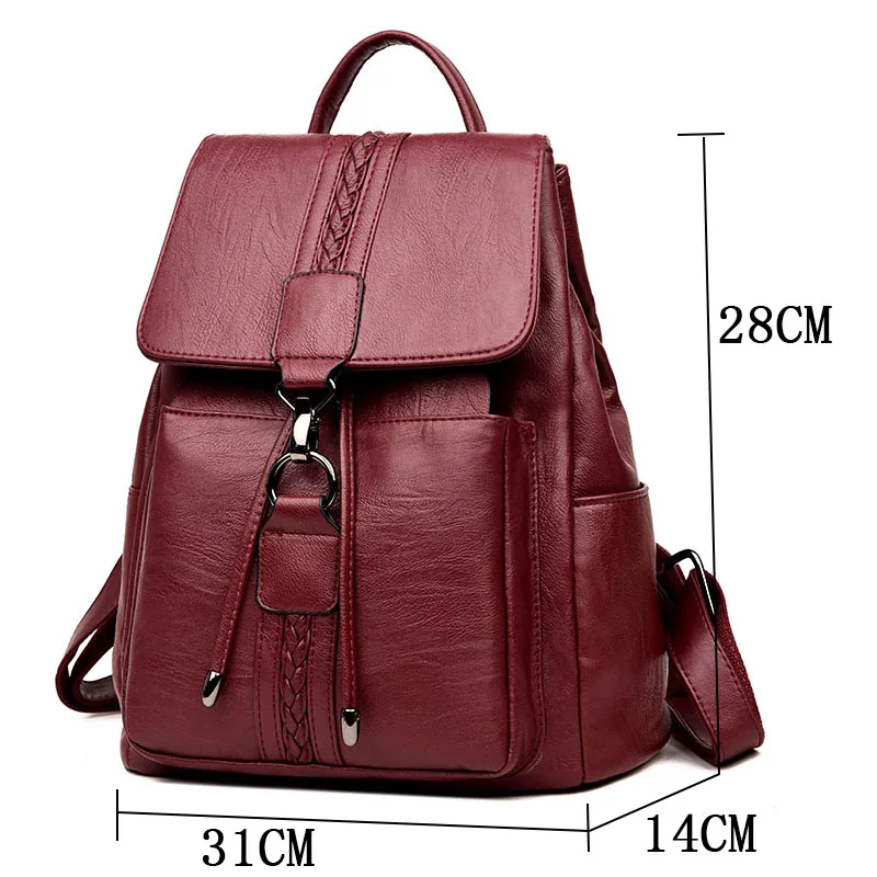 LANYI высококачественный кожаный женский рюкзак, модные школьные сумки для девочек-подростков, вместительные повседневные женские рюкзаки Mochila