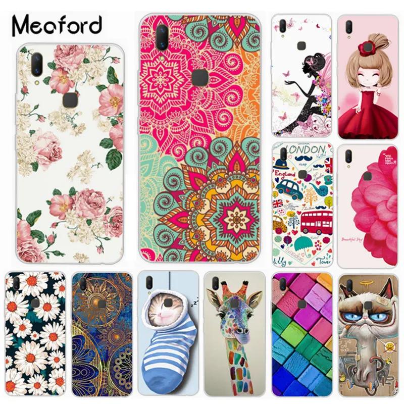 

For Vivo V9 Youth Case Cute Cartoon Silicon Skin Soft Hoesje For VivoV9 Back Cover For Vivo Y85 Phone Case Transparent TPU ky303