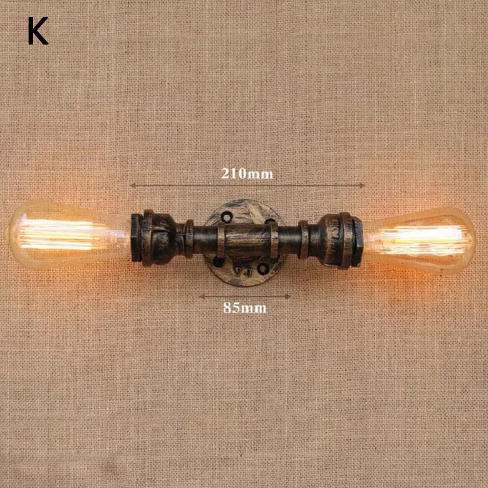 Промышленных настенный светильник светодиодный Винтаж огни Утюг ржавчины воды стенки трубы свет E27 Лампа Внутреннее освещение для дома