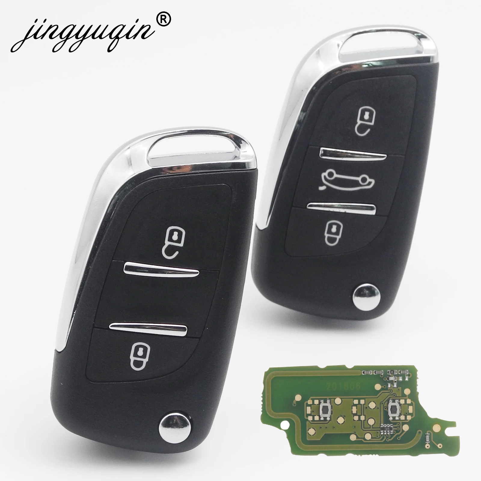 

jingyuqin PCF7961 Modified Flip Remote Car Key 2/3 Button for Citroen PICASSO C2 C3 C4 C5 C6 C8 CE0536 VA2/HU83 433MHz ASK/FSK