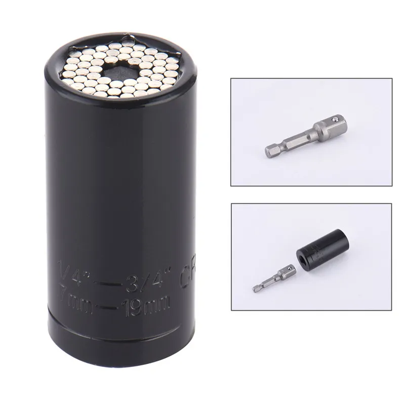 

2 Piece/set Multi Function Ratchet Universal Socket 7-19mm Power Drill Adapter Car Hand Tools Repair Kit