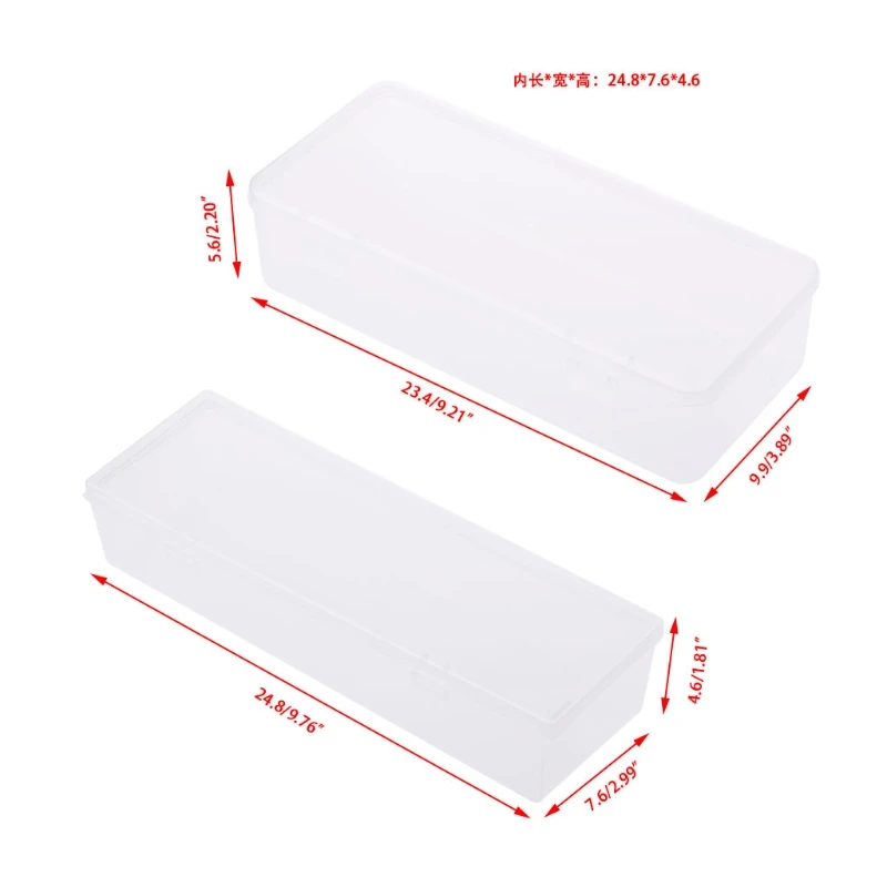 

Rectangular Plastic Clear Storage Box Jewelry Container Case Bead Organizer Case New