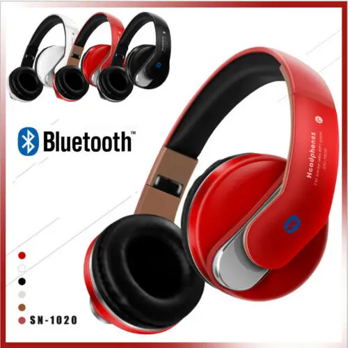Портативные беспроводные Bluetooth наушники складная гарнитура FM радио Hi-Fi супер бас