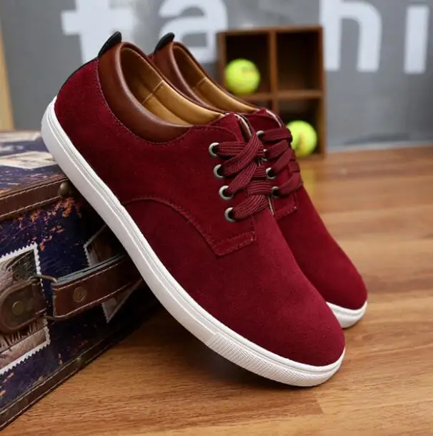 

Hot Sale Genuine Leather Sneakers Lace Flats Suede Sneakers Men Leather Shoes Summer Plus Chaussure Homme Size 36-45 KFF21-34 B1