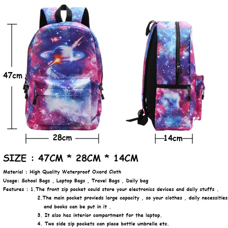 Вселенная Звезда рюкзак для подростков мальчиков девочек галактика планета школьные сумки мужские рюкзаки для ноутбука Детские Школьные Рюкзаки Сумка