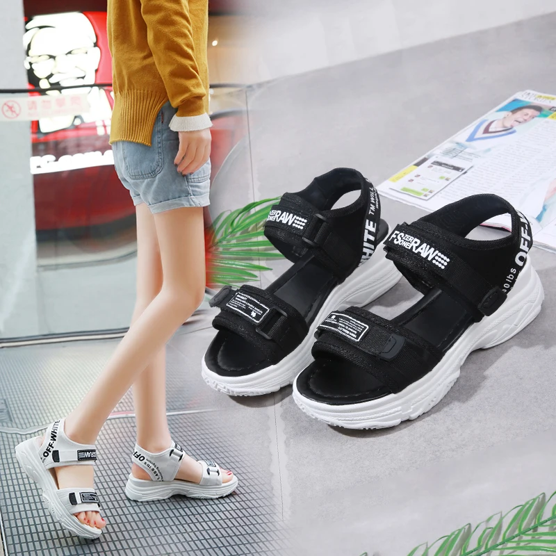 HKJL/Новинка года; Летняя обувь на платформе; женские босоножки на платформе с открытым носком; модная повседневная обувь на высоком каблуке; пляжная обувь; A004