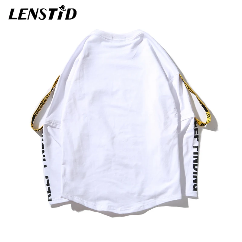 LENSTID Новинка 2019 года евро Америка High Street сбоку ленты хип хоп толстовки уличная для