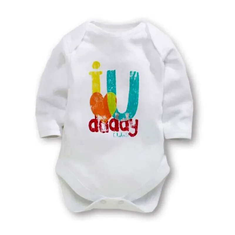 Mew/ г., Лидер продаж, летний хлопковый комбинезон с длинными рукавами и надписью «i love daddy mummy» для новорожденных мальчиков и девочек, комбинезон одежды снаряжение, от 3 до 12 месяцев