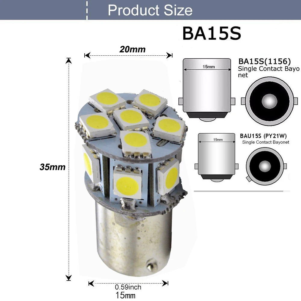 DX1156 BAU15S-5050-12-6v 12v 24v-W Size1