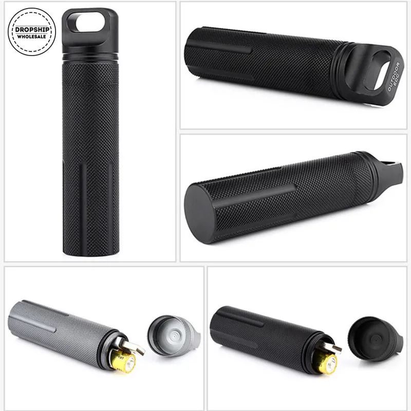 

Outdoor Survival Waterproof Bottle EDC Storage Emergency Medicine Pill Bottle Camping First Aid Cartridge for Cigarettes Matches
