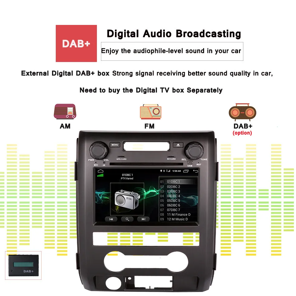 Top Android 9.0 Car DVD Player for Ford F150 3/4G wifi DVR Tape Recorder f150 car radio f150 dvd 2009 2010 2011 2013 2014 head unit 3