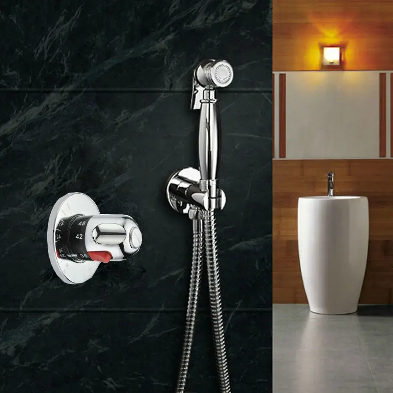 Douche Kit Bidet Toilet Thermostatic Valve With Brass Chrome Shower - View #11