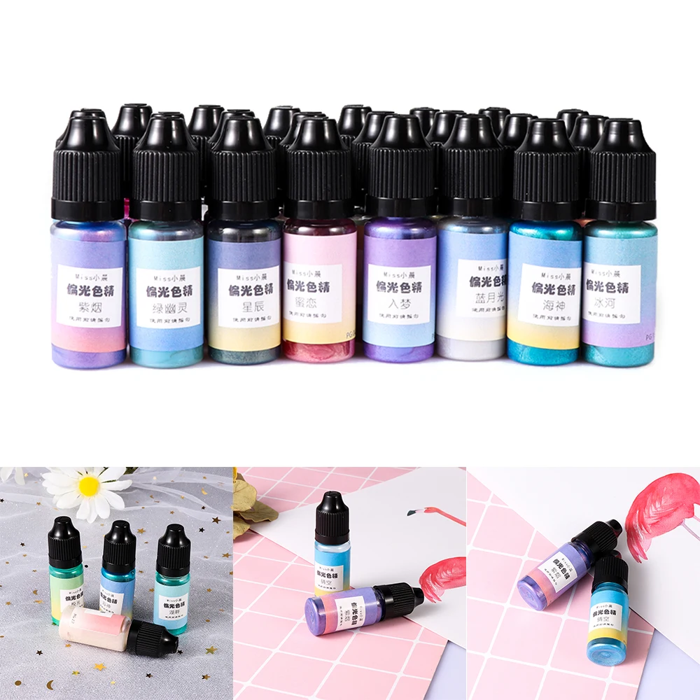 

HOT 10ml 24 Color UV Resin Liquid Pearl Dye Pigment Resin Epoxy For DIY Jewelry Making Art Crafts Jewelry Accessories Drop Ship