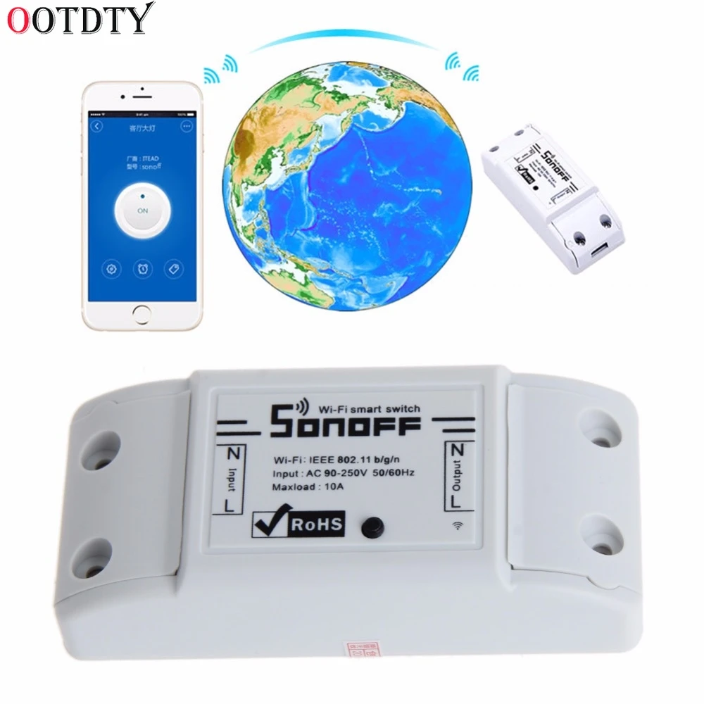 

OOTDTY WiFi Wireless Switch Relay Module Smart Home For Apple Android Smartphones New Motion Sensor