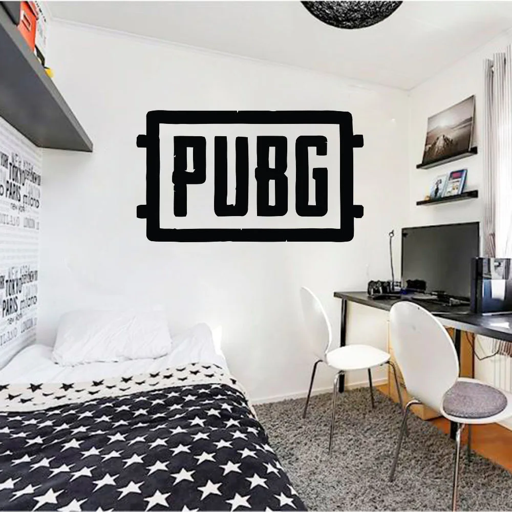 

PUBG Vinyl Wall Decals Art Wall Stickers For Kids Boys Room Home Decoration Bedroom Sticker Door Decal Game Controller Logo B517
