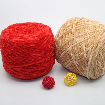 

250g Gold silk velvet Single strand chenille Silk ice line Thick Wool yarn Scarf Hand woven Hand-knitted Crochet thread QW032