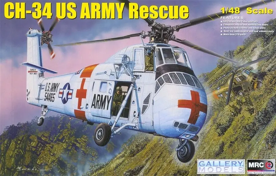 

1pcs Action Figures Kids Gift Collection For MRC - Gallery Models Kit - 1/48 CH-34 US Army Rescue plastic model 64103
