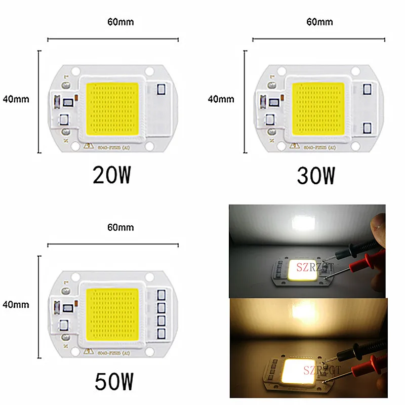 Светодиодный чип COB 110 В 220 В 3 Вт 5 Вт 7 Вт 9 Вт 10 Вт 20 Вт 30 Вт 50 Вт светодиодный ламповый вход умный IC прожектор светильник Точечный светильник