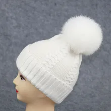 QOPE font b 2017 b font fashion 18cm Big pom pom Winter Beanies Knitted Hats real