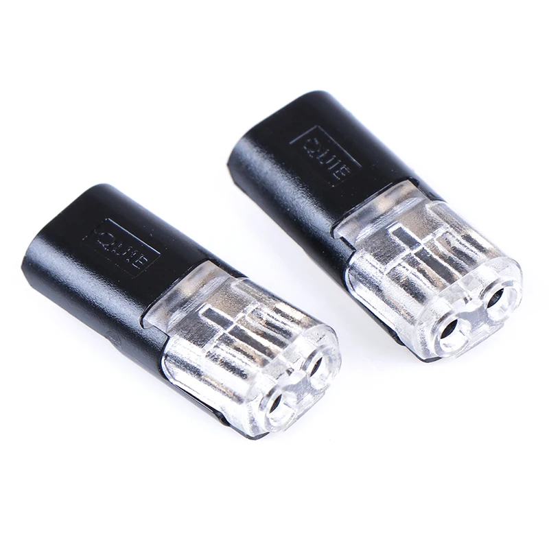 

10pcs/Lot 2pin Pluggable Spring Scotch Lock Wire Connector for 18-24AWG Wire Quick Splice Connector Cable Crimp Terminal Blocks