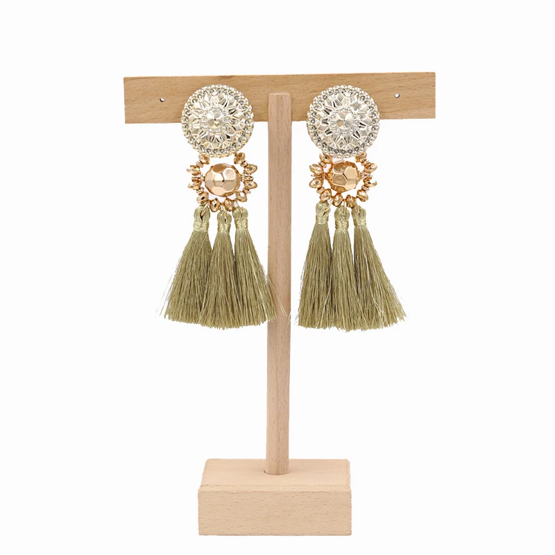 STRATHSPEY New Design Gold/Silver/Rose Gold/ Multi Colors Drop Earrings Bohemia Plastic Beads With Tassel Earrings for Women - Image 4