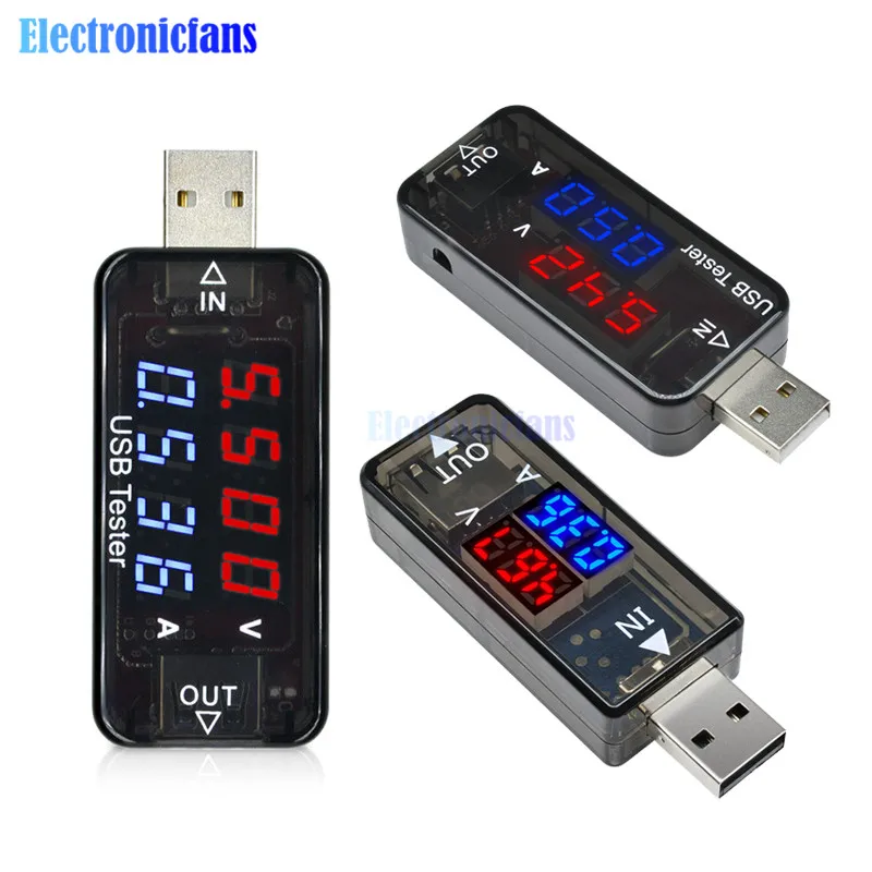 3 4 битный красный + синий двойной USB ток напряжение зарядный детектор мобильного